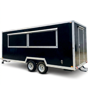 Camion de restauration entièrement équipé de 12 pieds, chariot à hot-dogs, remorque personnalisée USA avec équipements de cuisine complets SFT-Black Fo - Product Image 1