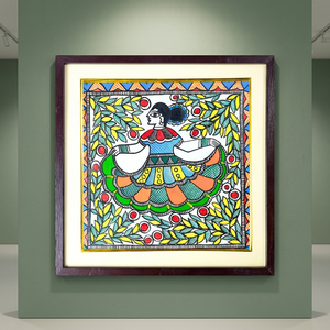ภาพวาดมาดูบานีแบบสามมิติเต็มรูปแบบ งานฝีมือจากจาร์กฮันด์ ศิลปะพื้นบ้านโลหะ งานตกแต่งบ้านแบบอินเดียดั้งเดิม จากภูฏาหารมณฑล 680 - Product Image 4