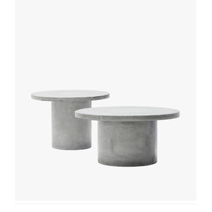 <span class=keywords><strong>Tavolino</strong></span> rotondo in travertino in stile moderno con basamento laterale in cemento tavolo centrale - Product Image 3