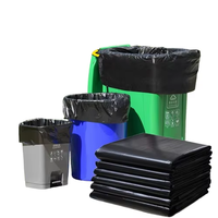 Sacs poubelles robustes 30/40/50L noirs en LDPE/HDPE avec soufflets latéraux, 20-100 rouleaux, sacs poubelles résistants à la fuite et thermoscellables