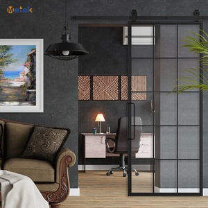 Marco de aluminio Delgado Steampunk, puerta corredera de vidrio doble, Noble, visión, Unidad de despensa de armario de cocina, puerta de vidrio de alta <span class=keywords><strong>Sierra</strong></span> - Product Image 6