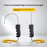 Sonde de température flexible blindée de type K, portable, haute température, avec prise en acier inoxydable 304