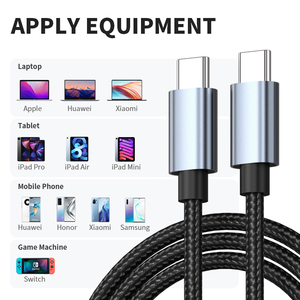 Cable <span class=keywords><strong>USB</strong></span> <span class=keywords><strong>C</strong></span> Trenzado de Nailon de 1M, Popular, con Entrega de Energía de 100W, Carga Rápida PD y Transmisión Estable para Smartphone y Switch - Product Image 6