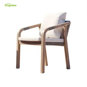 Table de jardin en bois de teck de qualité A pour le patio, mobilier d'extérieur, table à manger et ensemble de chaises