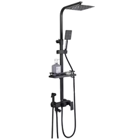 Robinet de salle de bain 4 fonctions écoénergétique et écologique, eau chaude/froide, portable, à poignée unique, avec douchette pluie et ensemble de douche éco-bain