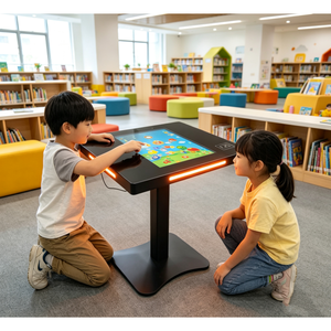 Meja Layar Sentuh Interaktif 21 Inci Satu Pilar dengan Lampu LED, <span class=keywords><strong>NFC</strong></span>, dan Sentuh Kapasitif <span class=keywords><strong>Multi</strong></span> Titik untuk Pusat Pendidikan - Product Image 4
