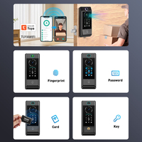 Serrure intelligente électrique Tuya APP avec caméra, interphone vidéo, empreinte digitale, mot de passe, carte IC et clavier pour porte