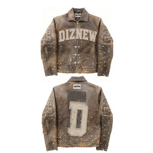 DiZNEW 2025 Produsen Jaket Jeans Denim Premium Berat Berkualitas Tinggi yang Diperlakukan dengan Cucian Vintage yang Dapat Disesuaikan - Product Image 4