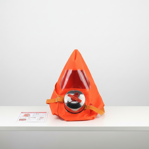 Capucha de escape de incendios desechable naranja estándar europeo con filtro de humo, material de goma - Product Image 4