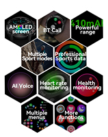 Montre connectée sportive HK87 2024 avec écran AMOLED de 1,43 pouce, appels Bluetooth, mesure de l'oxygène sanguin, batterie de 410 mAh, Reloj Smartwatch