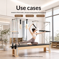 Reformer Cadillac 3 en 1 de Madera de Arce Comercial para Gimnasio, Equipo Completo con Programas