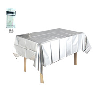 Nappe jetable en feuille de paillettes unie, rectangulaire, brillante, en plastique métallique, imperméable, pour mariage, anniversaire, fête