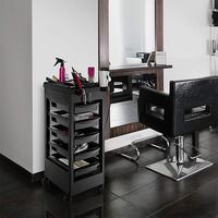 Chariot de Salon de Coiffure en Plastique avec Tiroirs Multiples, Chariot de Rangement Mobile pour Barbiers, Salons de Beauté et Stylistes, OEM Disponible