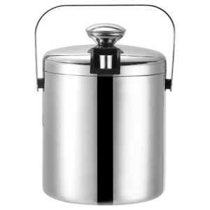 Cubo <span class=keywords><strong>de</strong></span> <span class=keywords><strong>Hielo</strong></span> Aislado <span class=keywords><strong>de</strong></span> Doble Pared <span class=keywords><strong>de</strong></span> Acero Inoxidable 304 Clásico 1.3L/2.2L/3.0L con Tapa y Pinzas, Acabado Pulido Espejo/Mate, Decoración para Bar - Product Image 5