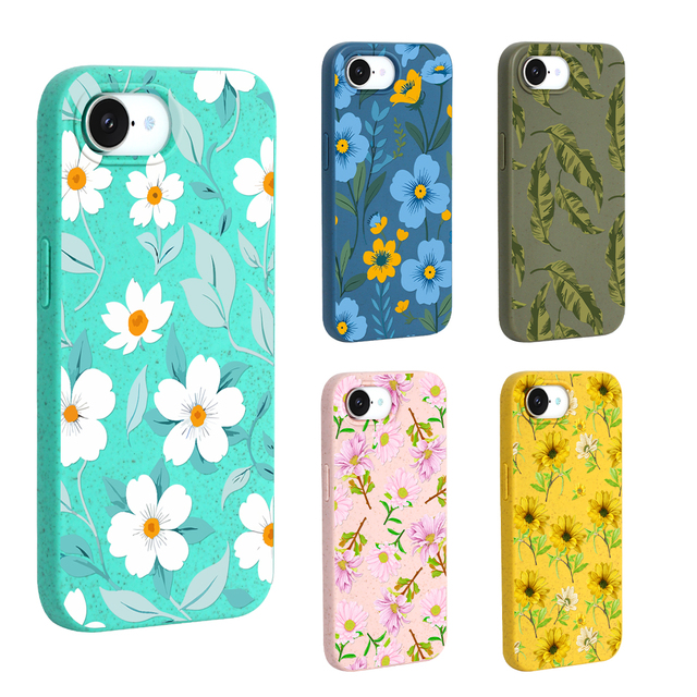Custom Eco-Friendly Wheat Straw Cover for iPhone 16e 16 Pro Max 15 14 17 Biodegradable Ecological Mobile Phone Case Certificate