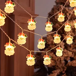 Luci della stringa di natale di vendita calda impermeabile Babbo Natale pupazzo di neve decorazioni natalizie luci a batteria