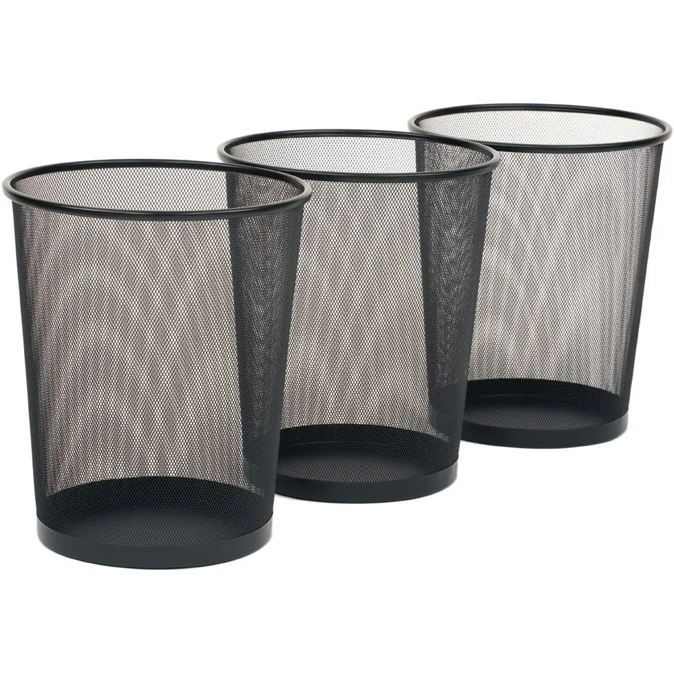 Recycling Bin Garbage Waste Baskets for Office Home Wire Trash Can Mesh Round Open Top Wastebasket