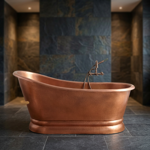 Baignoire en cuivre pur de haute qualité avec finition patinée Antique Pantoufle simple et double Acrylique blanc Grossiste direct de l'Inde - Product Image 3