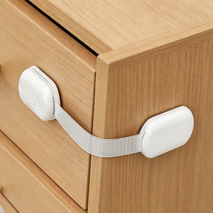 Child Safety Refrigerator Lock White Plastic Cabinet Door Strap Home Protection - Product Image 3