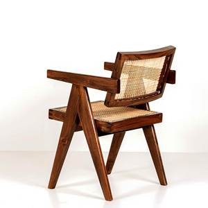 Chaise de salle à manger rustique en bois artisanal avec finition grain de bois naturel pour une décoration de salle à manger de luxe et un mobilier de café contemporain - Product Image 5
