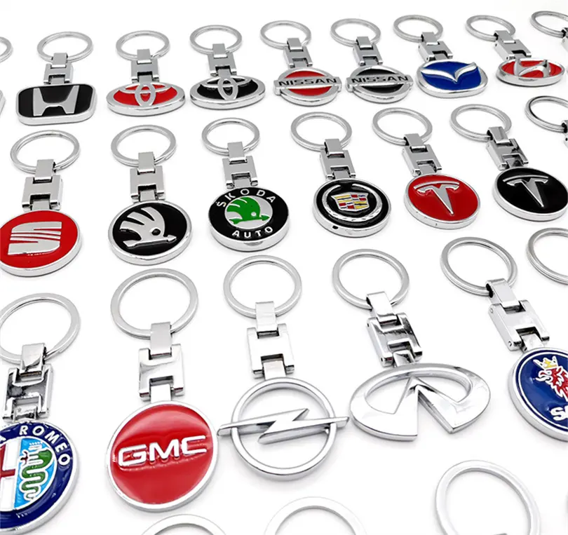 YYX Ready To Ship Zinc Alloy Luxury Car Brand Metal Keychain For Car Keys Key Fob With Car Logo