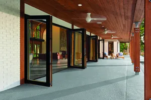 Pintu Eksterior Rumah Modern Aluminium Kaca Geser Pintu Lipat untuk Model Baru Rumah Jendela dan Pintu