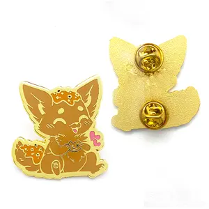 Pas de quantité minimale de commande usine prix or métal broches Chine fournisseur personnalisé écureuil conception mignon animal épinglette broche doux dur