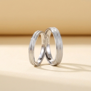 Bague de <span class=keywords><strong>couple</strong></span> ALICE en <span class=keywords><strong>argent</strong></span> sterling plaqué or massif, simple et élégante, avec finition satinée, bijoux de luxe pour homme - Product Image 3