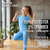Tissu tricoté de haute qualité 230 GSM 95 % polyester 5 % élasthanne, teint uni, respirant, élastique, pour soutiens-gorge de sport, vêtements de yoga, vêtements de sport personnalisés