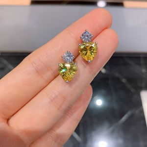 Wholesale Eco-friendly Copper Heart Cut Yellow Zircon Pendant <b>Earrings</b> <b>Set</b> Premium Quality Jewelry <b>Set</b> Simple for Daily Style - Product Image 5