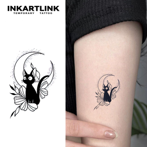 Tatuaje Temporal de Gato Lunar para <span class=keywords><strong>Mujer</strong></span>, Adhesivo de Tatuaje de Larga Duración, Resistente al Agua, 15 Días, Tatuaje Corporal Natural con Jugo de Frutas para Damas - Product Image 2
