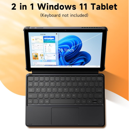 LUCKYSTAR 10.1" 2-in-1 Tablet Touch Display Intel M3 CPU Windows 11 Home 12GB RAM M.2 SSD With Keyboard for Home & Student OEM
