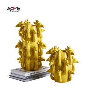 Décoration de bureau artisanale Décoration contemporaine en forme d'animal <span class=keywords><strong>Vase</strong></span> en céramique pour herbe de la <span class=keywords><strong>pampa</strong></span> et décoration de salon Hôtel Mariage - Product Image 2