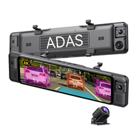 ADINKAM Caméra de tableau de bord avec rétroviseur 4K ultra-lumineux IPS 11'' à 4 canaux |   Caméra de tableau de bord panoramique 360° avec écran tactile, WiFi, ADAS, BSD, LCA