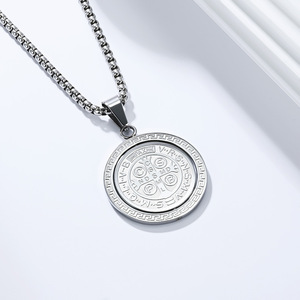 Collar con Colgante Giratorio de Doble Cara de San Benito Exorcista en Acero Inoxidable para Hombre, Joyería de Moda OAHLAN para Aniversario - Product Image 3