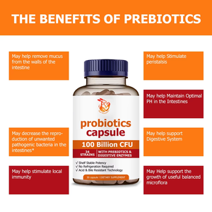 Capsules de probiotiques OEM ODM pour femmes adultes, complexe prébiotique, enzyme digestive, aide à soutenir la flore intestinale - Product Image 6