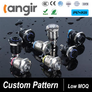 Interruptor de botón de 19mm Metal impermeable IP67 12V 24V DC botón de presión para sistema de Panel de Control Industrial - Product Image 5