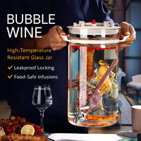 Grand pot de fermentation en verre OEM avec robinet, pot à vin et à infusion en verre résistant aux hautes températures, couvercle hermétique