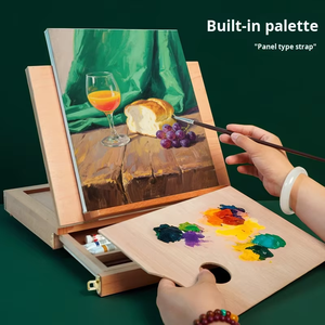 Ensemble de peinture acrylique professionnelle Panwenbo avec <span class=keywords><strong>chevalet</strong></span> de table en bois de hêtre, pinceau, toile, <span class=keywords><strong>palette</strong></span> pour adultes - Product Image 6