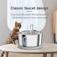 Fontaine à eau pour chien 4L en acier 304 avec double capteur radar, batterie 60 jours, IPX5, niveau d'eau, vente en gros OEM