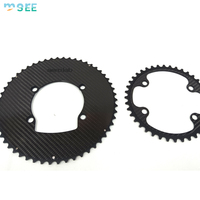 Plateau de pédalier en fibre de carbone SeeMore 50/34t 52/36t 53/39t 54/40t pour vélo de route, double disque fermé