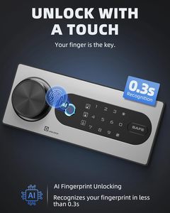 Caja Fuerte Biométrica con Huella Dactilar, Cajas Fuertes para el Hogar con Bolsa Ignífuga, Caja Fuerte de Seguridad con Panel Táctil Digital para Dinero, Efectivo, Documentos, Hogar y Oficina - Product Image 2