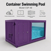 Piscine extérieure personnalisée de 20 pieds de haute qualité, intégrée dans un conteneur maritime, avec système de filtration pour l'enseignement commercial de la plongée