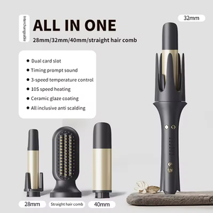 Fer à friser électrique multifonctionnel, <span class=keywords><strong>mini</strong></span> fer à friser professionnel portable 7 en 1, fer à friser automatique rotatif avec 4 têtes interchangeables - Product Image 1
