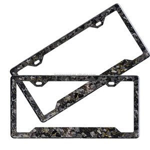 Nuevos colores de alta calidad 100% Marco de placa de matrícula de coche de fibra de carbono forjado Real/soporte dos agujeros - Product Image 1