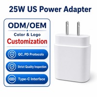 Cargador de Pared Tipo C de 25W, 5V PD, Carga Súper Rápida, Protección OVP, Adaptador de Corriente para Teléfono Móvil, Tableta Inteligente, Adaptador de Energía Eléctrico