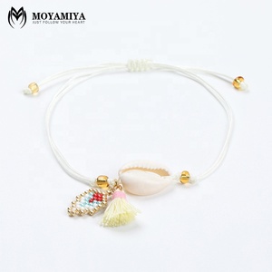 MI-B180297 Moyamiya Miyuki joyería de moda nazar boncuk encanto hecho a mano cowrie shell joyería tejida pulseras - Product Image 1