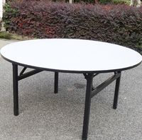 Mesa de Comedor Plegable para Exteriores, de Metal y PVC, Económica, Resistente y Ecológica, Ideal para Restaurantes, Banquetes, Hoteles y Fiestas