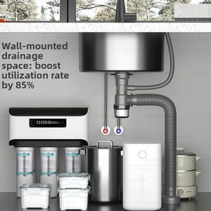 Lavello Sottopiano MOSHE <span class=keywords><strong>con</strong></span> Rubinetto Caldo/Freddo, Mini Lavello da Cucina Occidentale per Bancone Bar/Isola, in Acciaio Inox 304 - Product Image 3