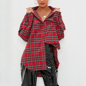 New Fashion Spring Autumn Blocked Color Women Plus Size <strong>pink</strong> Stripe Cotton Shirt <strong>Dress</strong> - Product Image 5